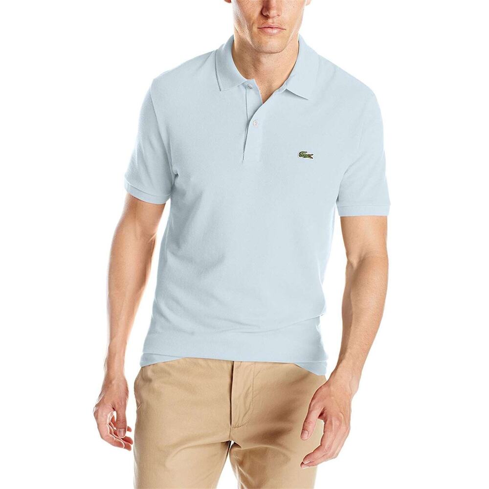 Lacoste Light Blue Cotton Short Sleeve Slim Fit Men's Polo Shirt Size 4XL